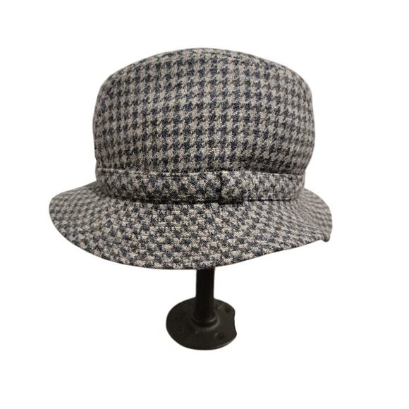 Vintage St Michael‎ Fedora Hat Blue Gray Tweed Medium - Picture 4 of 8